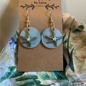 Blue Nautical Starfish Eartings